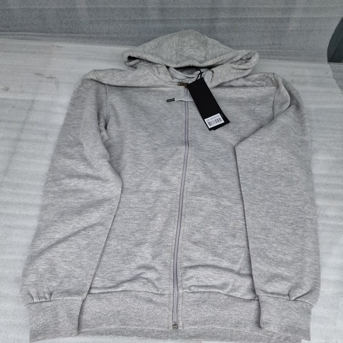 Soul Star Full Zip Hooded Top Fleece Sweatshirt Hoodie Grey Melange (L)