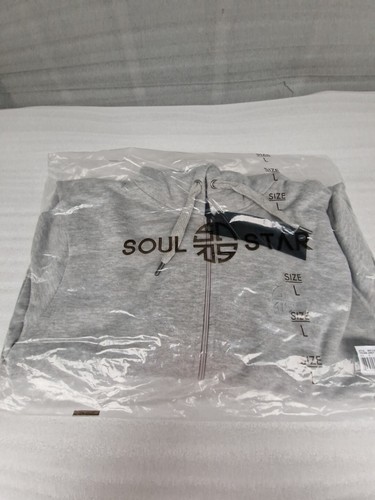 Soul Star Full Zip Hooded Top Fleece Sweatshirt Hoodie Grey Melange (L) - Image 8