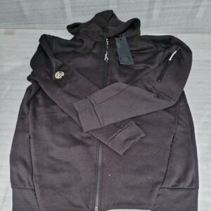 Soul Star  Full Zip Hooded Top Fleece Sweatshirt Hoodie Black (M)