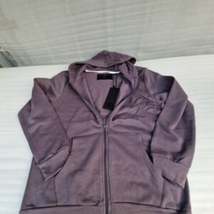 Soul Star Classic Plain Hooded Sweatshirt Full Zip DK Mauve (L) Size.