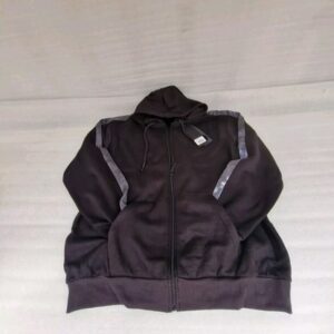 Soul Star  Full Zip Hooded Top Fleece Sweatshirt Hoodie Black (XXL)