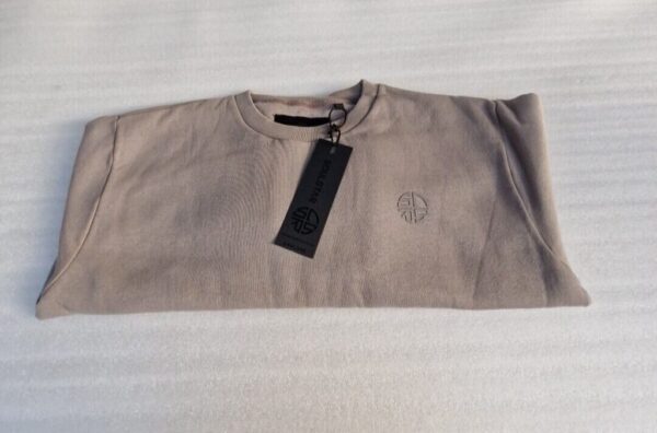 Soul Star  Mens Sweater Jumper  Crew Neck Taupe (XL) - Image 7