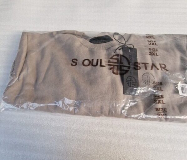 Soul Star  Mens Sweater Jumper  Crew Neck Taupe (XXL) - Image 10