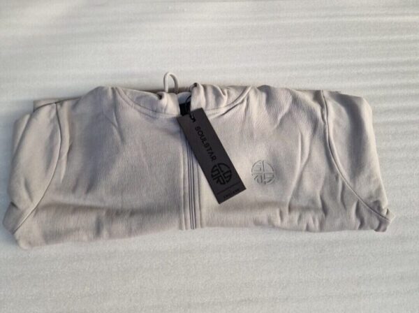 Soul Star  Full Zip Hooded Top Fleece Sweatshirt Hoodie LT Grey (L) - Image 6