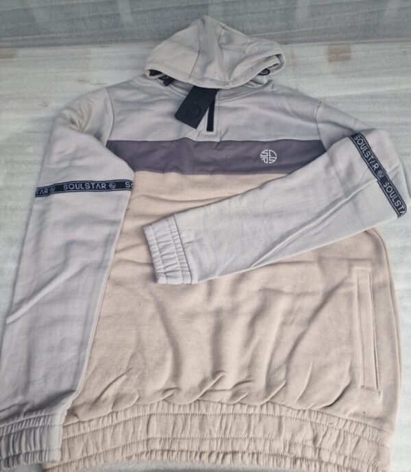 Soul Star Quarter Zip Hoodie Stone (S)