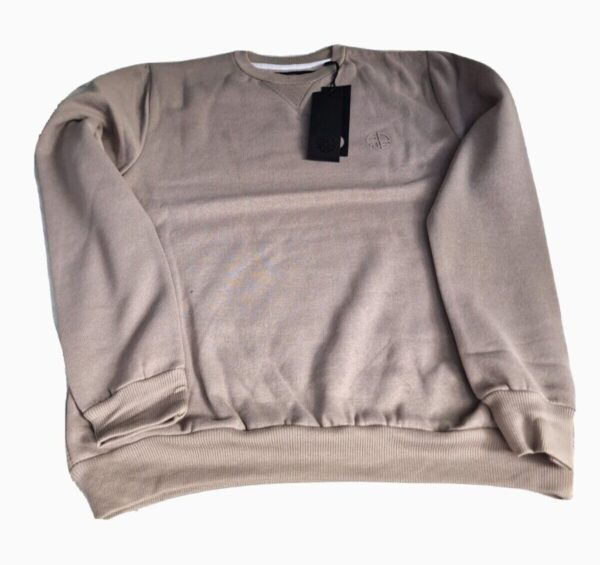 Soul Star  Mens Sweater Jumper  Crew Neck Taupe (L)