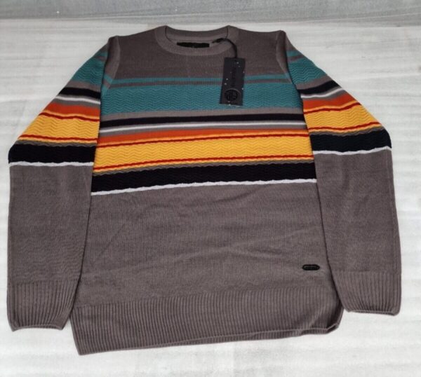Soul Star  Jumper Crew Neck Long Sleeve Casual Sweater Grey (XL)