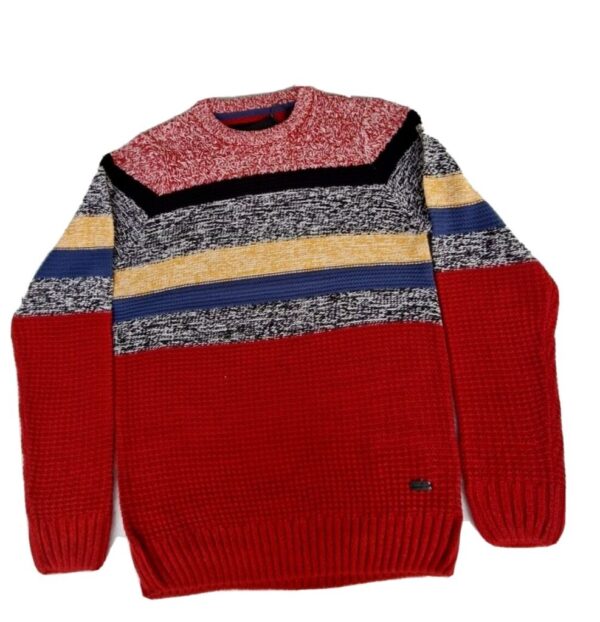 Soul Star Mens Jumpers Crew Neck Knit Winter Fashion Knitted Pullover Red (XL)