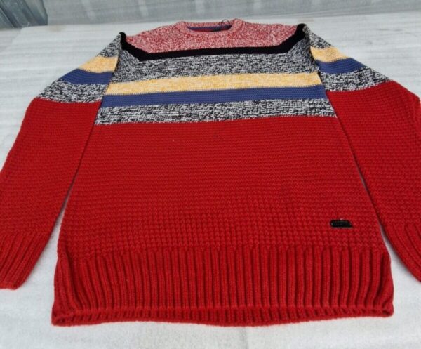 Soul Star Mens Jumpers Crew Neck Knit Winter Fashion Knitted Pullover Red (XL) - Image 2