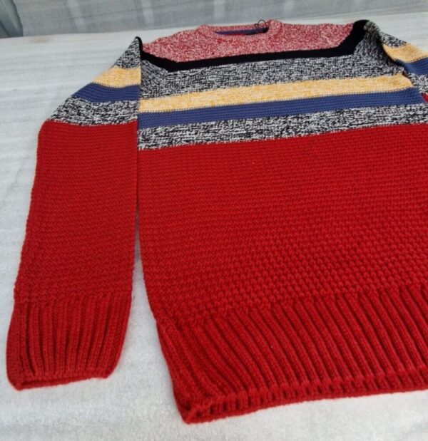 Soul Star Mens Jumpers Crew Neck Knit Winter Fashion Knitted Pullover Red (XL) - Image 3