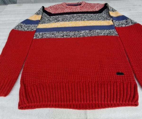 Soul Star Mens Jumpers Crew Neck Knit Winter Fashion Knitted Pullover Red(M) - Image 2