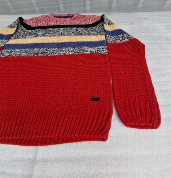 Soul Star Mens Jumpers Crew Neck Knit Winter Fashion Knitted Pullover Red(M) - Image 4