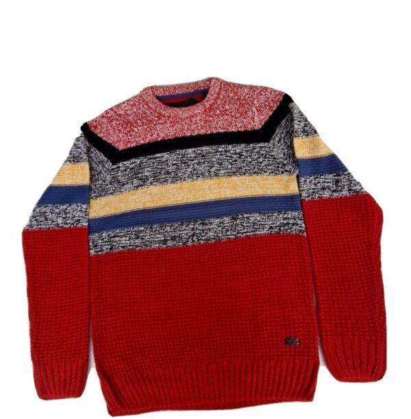 Soul Star Mens Jumpers Crew Neck Knit Winter Fashion Knitted Pullover Red (L)