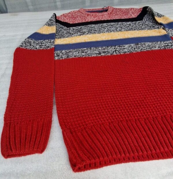 Soul Star Mens Jumpers Crew Neck Knit Winter Fashion Knitted Pullover Red (L) - Image 3