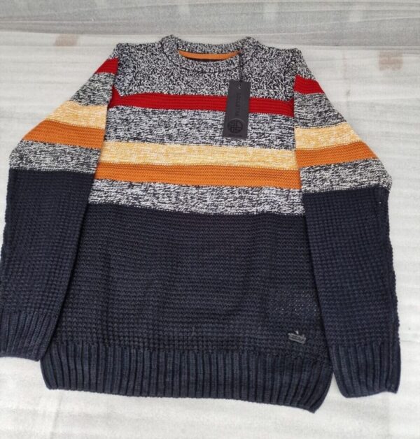 Soul Star Mens Jumpers Crew Neck Knitted Pullover Navy (L)