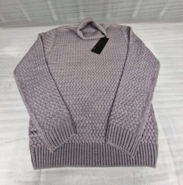 Soul Star Mens Winter  Knitted Jumper  Neck Pullover  Grey Mel (M)