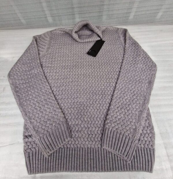 Soul Star Mens Winter  Knitted Jumper  Neck Pullover  Grey Mel (L)