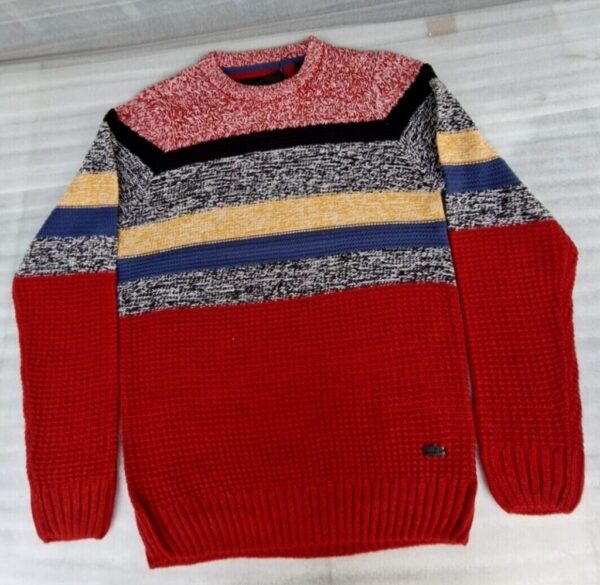 Soul Star Mens Jumpers Crew Neck Knit Winter Fashion Knitted Pullover Red (S)