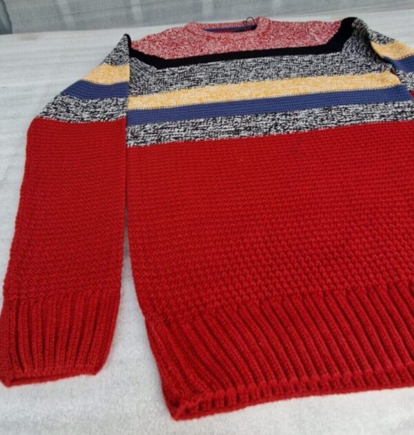 Soul Star Mens Jumpers Crew Neck Knit Winter Fashion Knitted Pullover Red (S) - Image 2