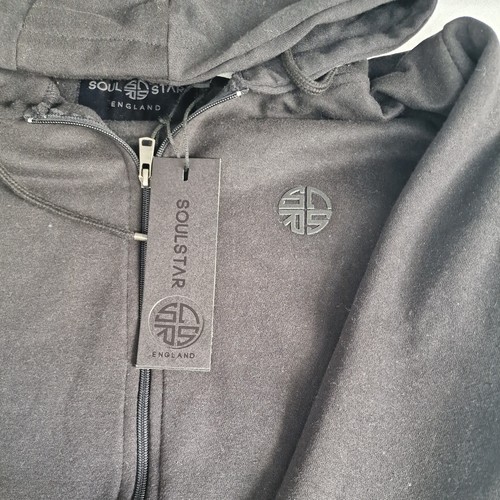 Soul Star Full Zip Hooded Top Fleece Sweatshirt Hoodie Black (XL) - Image 4