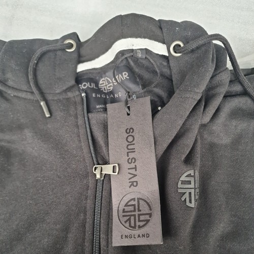 Soul Star Full Zip Hooded Top Fleece Sweatshirt Hoodie Black (XL) - Image 5