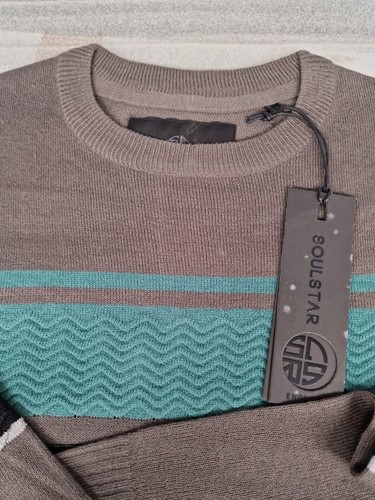 Soul Star Jumper Crew Neck Long Sleeve Casual Sweater Grey (XL) - Image 3