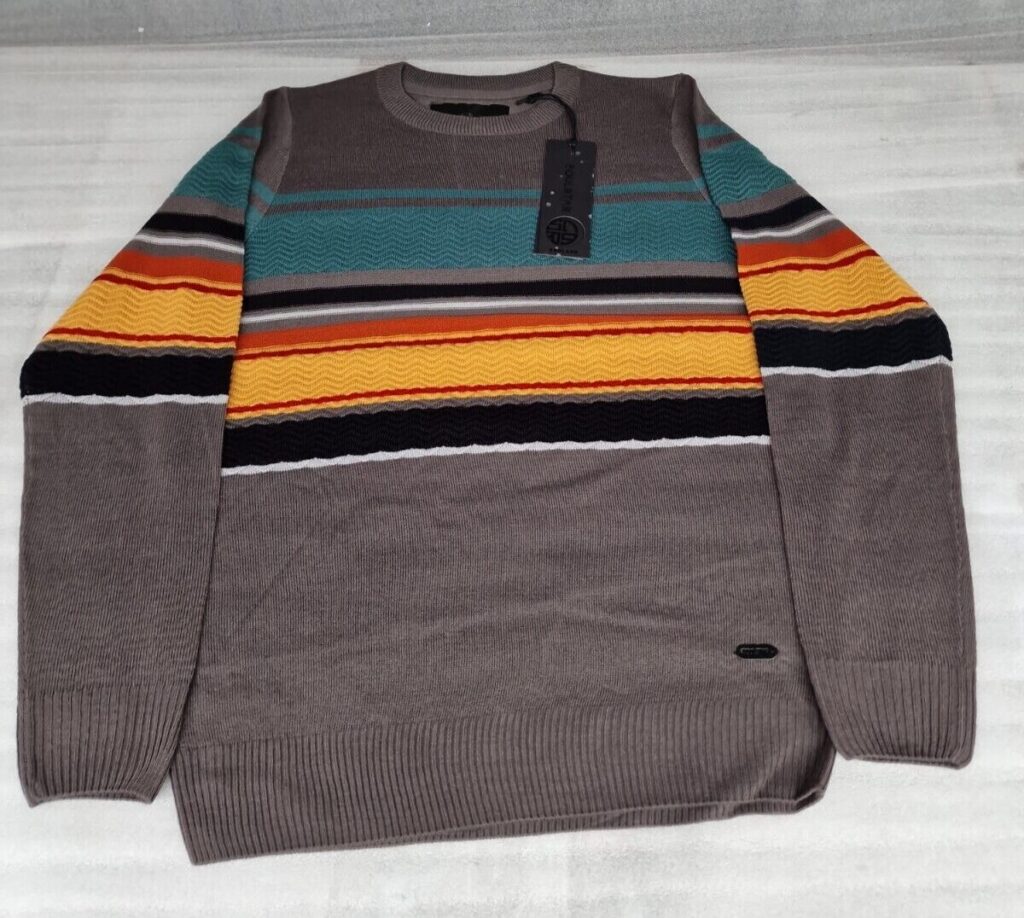 Soul Star Jumper Crew Neck Long Sleeve Casual Sweater Grey (XL)