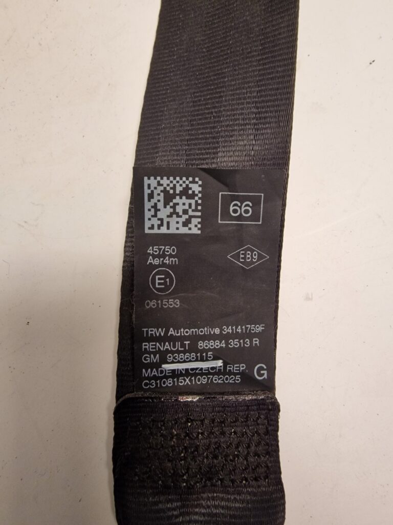 Vauxhall Vivaro Trafic 2015 2019 Front Seat Belt Left Side 93868115 (137) - Image 16