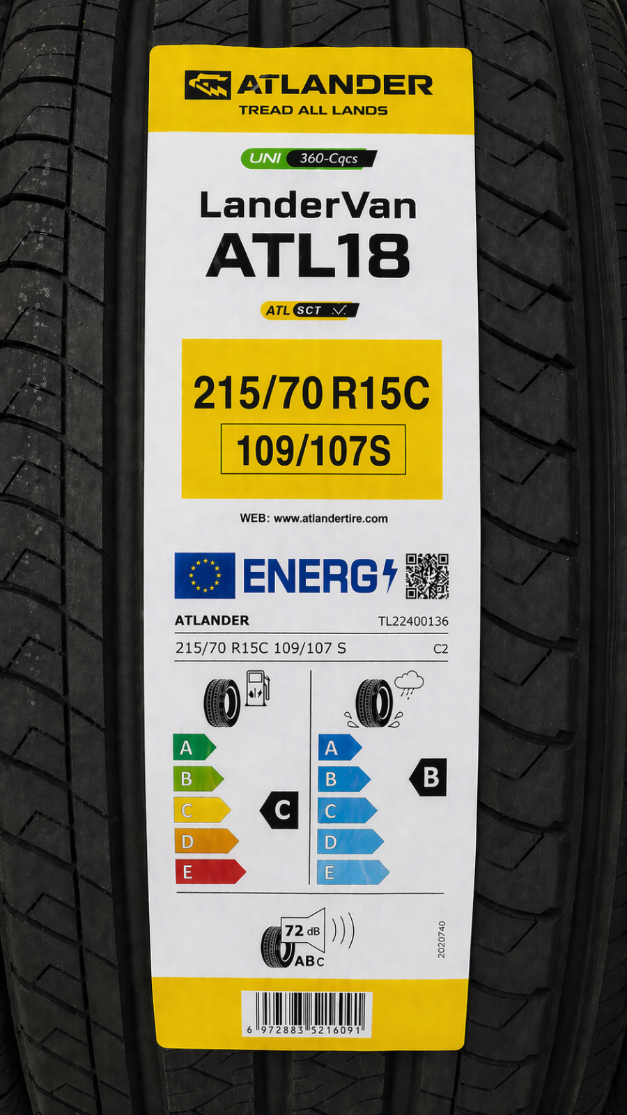 1x 215 70 R15C Atlander LanderVan ATL18 215/70 R15C Commercial Van