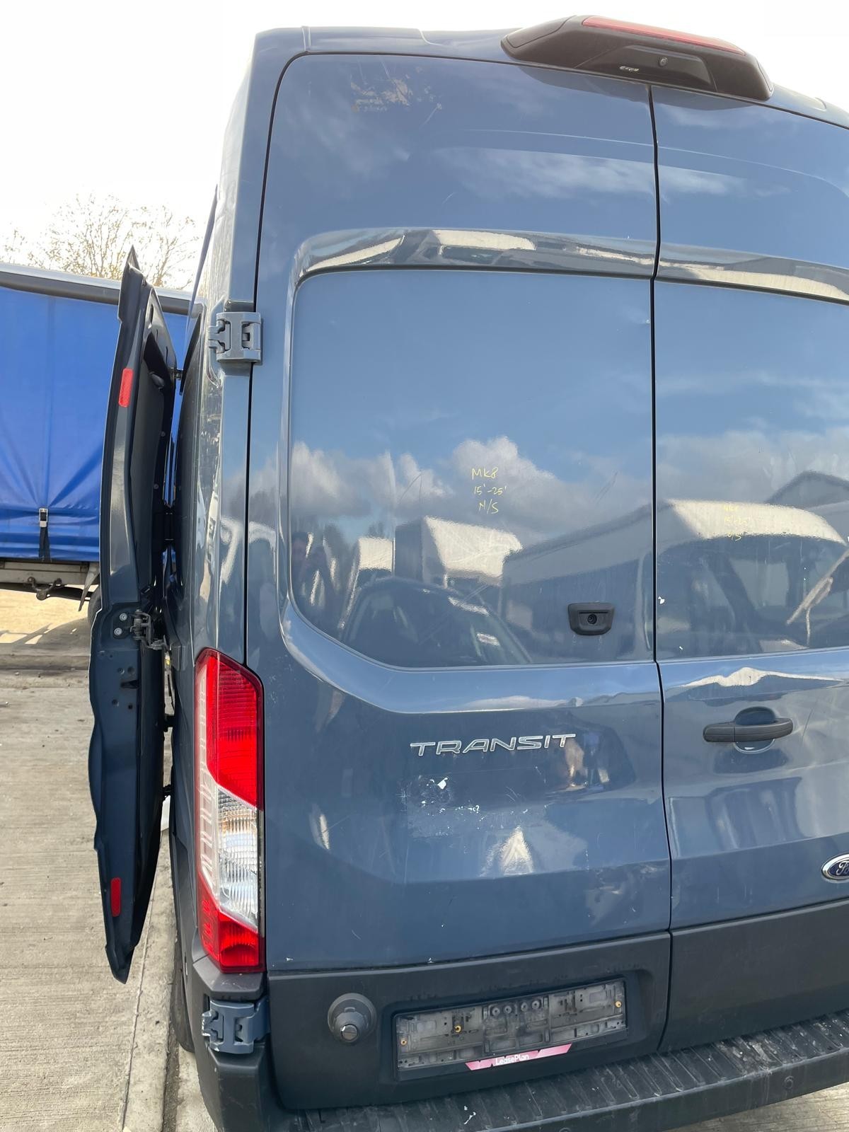 Ford Transit MK8 2015-2025 Rear Door Left N/S In GREY AMAZON