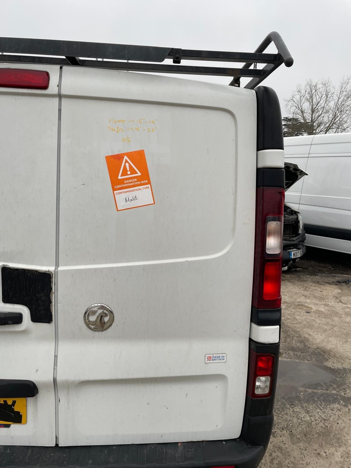 Vauxhall Vivaro 2015-2019 Renault Trafic 2015-2023 Rear Door Right Side O/S
