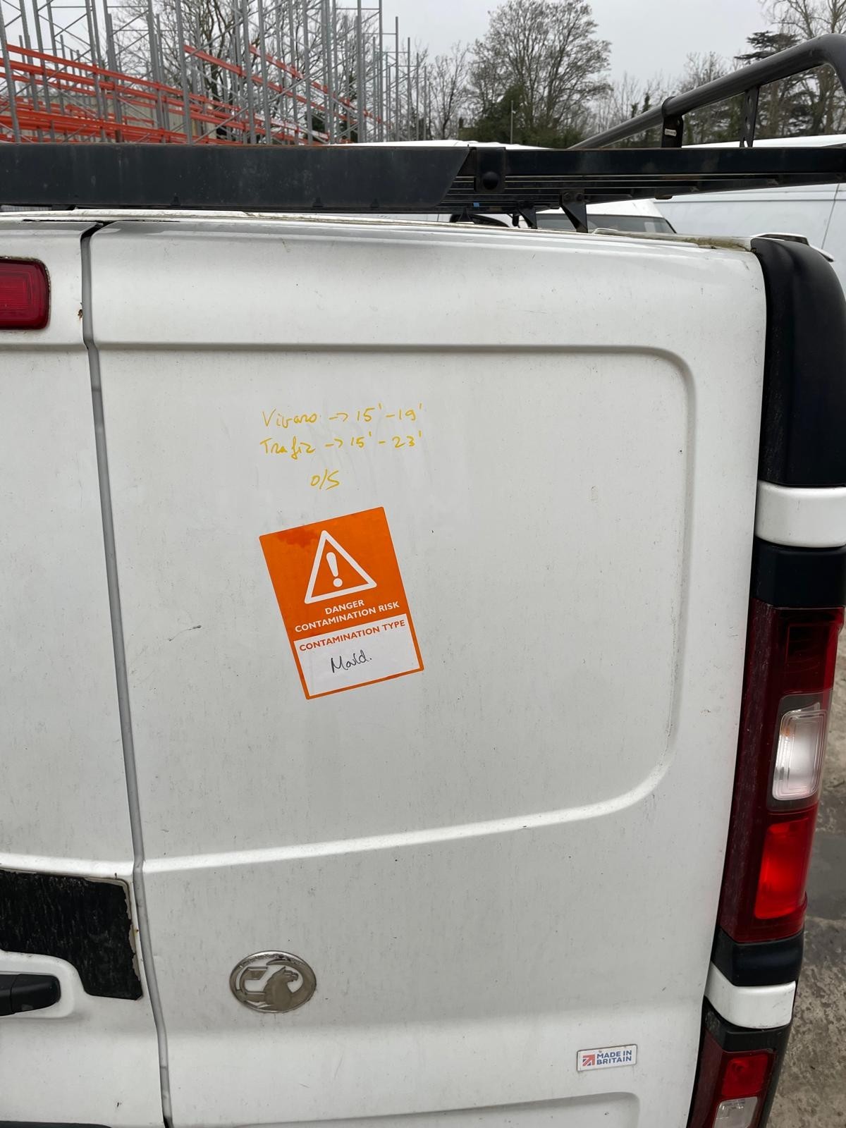 Vauxhall Vivaro 2015-2019 Renault Trafic 2015-2023 Rear Door Right Side O/S