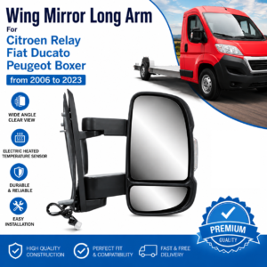 Relay Boxer Ducato Wing Mirror Right Side OS Electric Long Arm 2006 2023 RHD UK