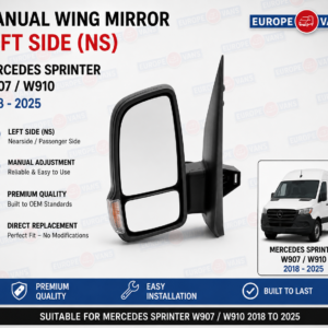 Sprinter W907 Wing Mirror Manual 2018 2025 Left Side NS W907 W910 RHD UK