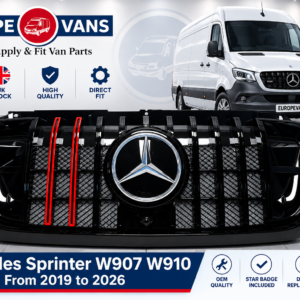 Mercedes Sprinter W907 W910 2019 2026 Front Grille Black Piano GT Style With Red