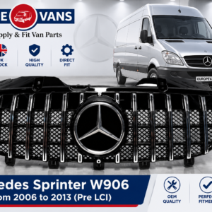 Mercedes Sprinter W906 2006 2013 Front Grille GT Styile Piano Black with Chrome