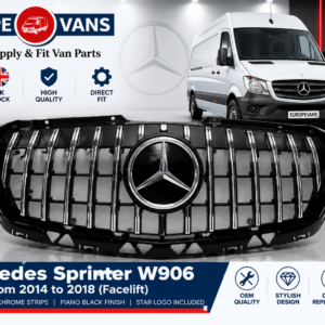 Mercedes Sprinter W906 2014 2018 Facelift Front Grille GT Style with Chrome