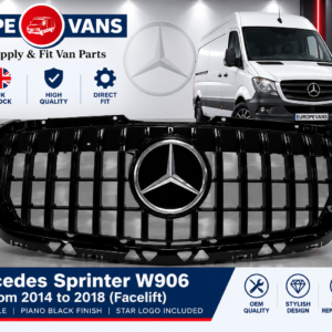 Mercedes Sprinter W906 2014 2018 Facelift Front Grille GT Style Piano Black