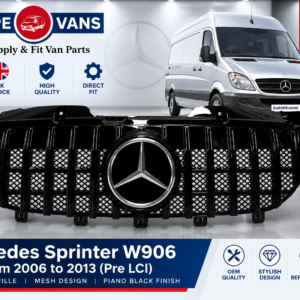 Mercedes Sprinter W906 2006 2013 Front Grille GT Styile Piano Black Pre LCI