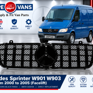 Mercedes Sprinter W901 W903 2000 2005 GT Style Front Grille Piano Black Mesh