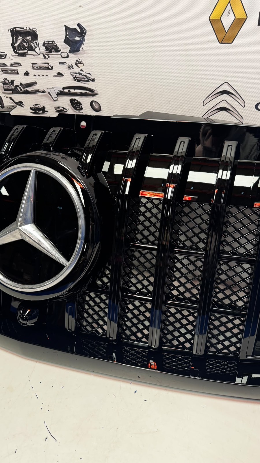 Mercedes Sprinter W907 W910 2019 2026 Front Grille Brabus Style Piano Black - imagine 6