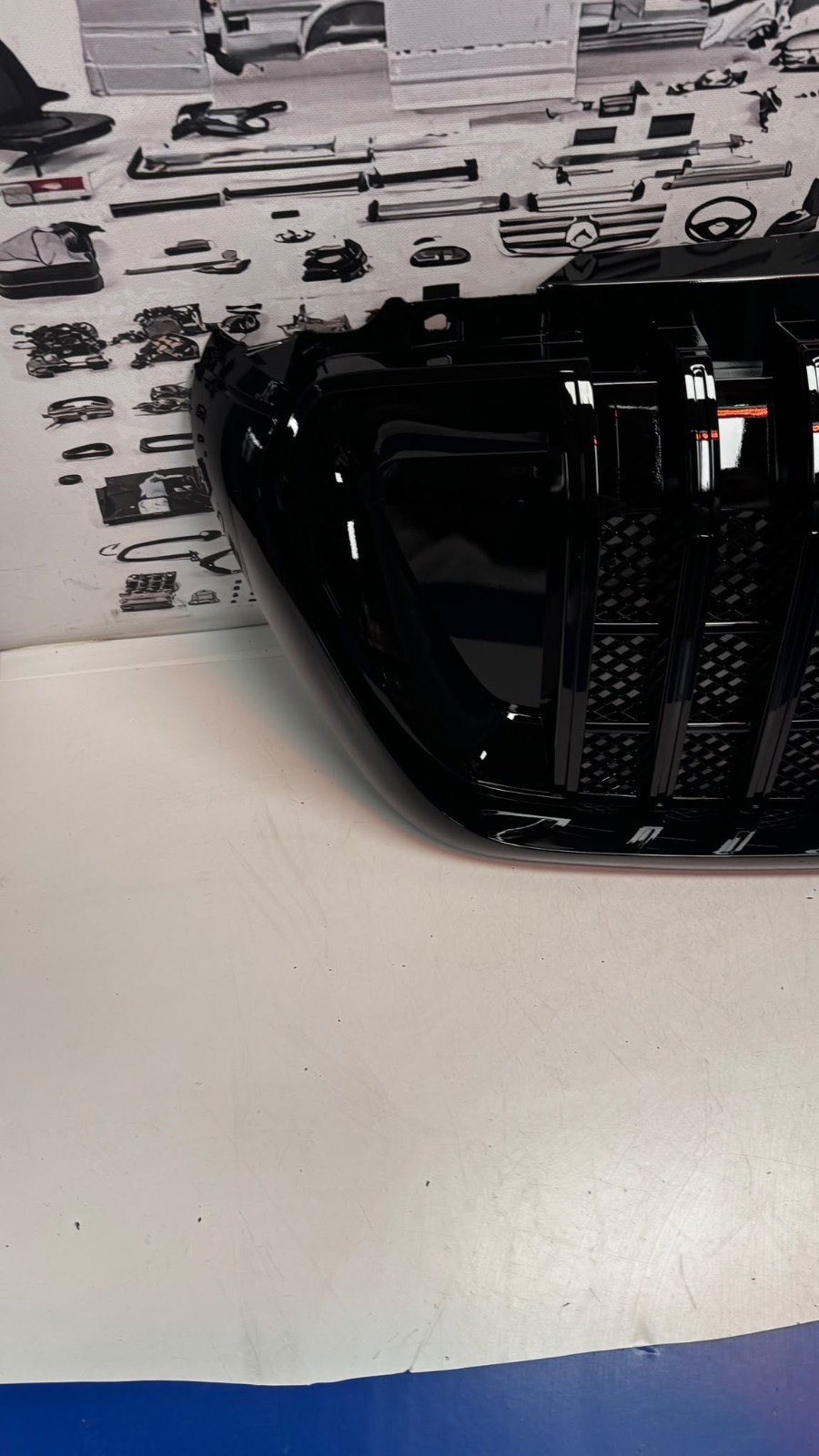 Mercedes Sprinter W907 W910 2019 2026 Front Grille Brabus Style Piano Black - imagine 11