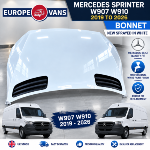 Mercedes Sprinter W907 W910 2019 2026 Bonnet – New Sprayed White 2020 2021 2022